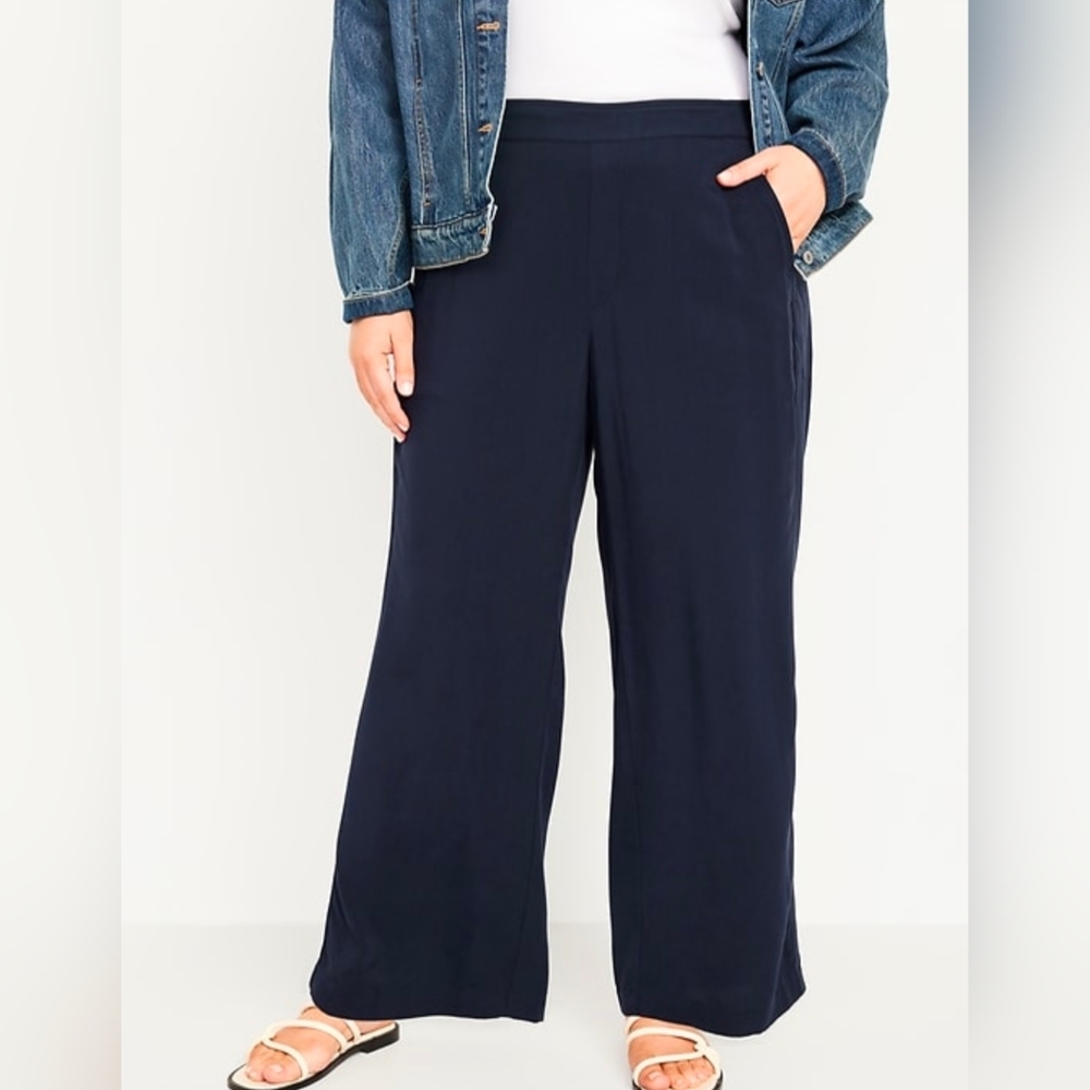 BLACK Old Navy High-Waisted Playa Wide Leg Pants